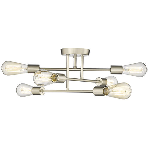 Decco 6 Light 16.5 inch Modern Gold Indoor Semi-Flush Ceiling Light